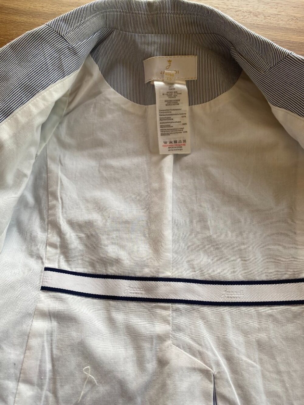 Jacadi Navy Blue Pin Striped Blazer 4A - Picture 5 of 6